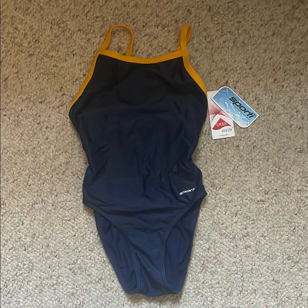 Women's Black and Yellow Swimsuit